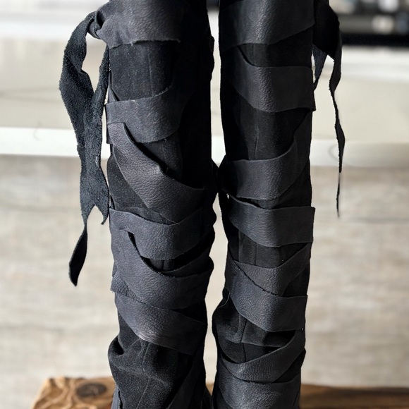 Free people Women's Paradiso  Black Suede Wrap Knee-High Boots - Picture 6 of 8